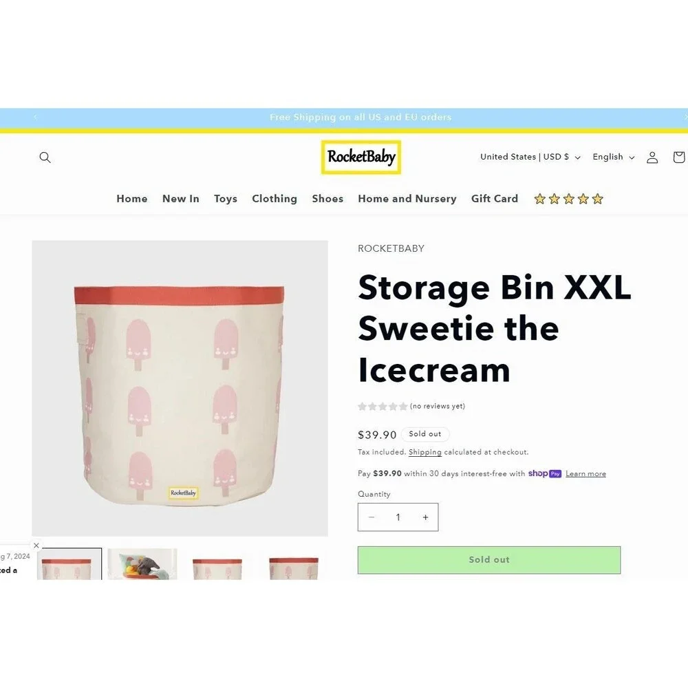 ROCKETBABY Storage Bin XXL Sweetie the Icecream